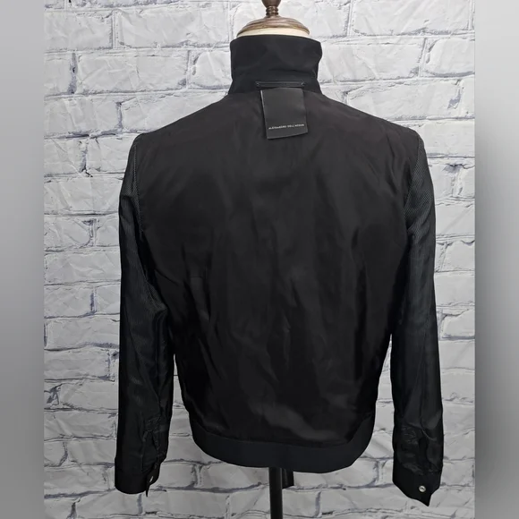 NWT Alessandro Dell'acqua Full Zip Jacket Fashion Woven Black Large / 50 - Picture 5 of 16